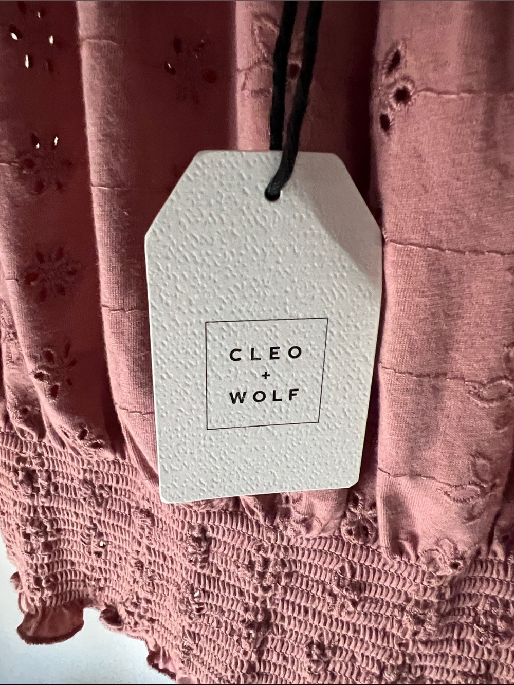 Smocked Off-Shoulder Crop Top — Dusty Mauve - Picture 5 of 5